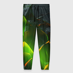 Женские брюки Зеленая абстрактная неоновая текстура