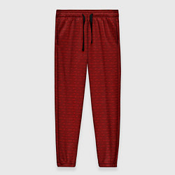 Женские брюки Текстурированный тёмно-красный однотонный