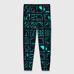 Женские брюки Квадратные геометрические инженерные синие схемы п