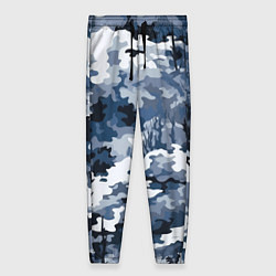 Брюки женские Камуфляж серо синий, цвет: 3D-принт
