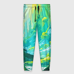 Брюки женские Зелёная кислотная абстракция, цвет: 3D-принт