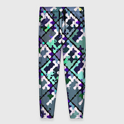 Брюки женские Бирюзовый абстрактный паттерн, цвет: 3D-принт