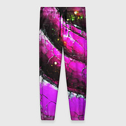 Брюки женские Розовая волнистая абстракция, цвет: 3D-принт