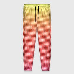 Женские брюки Жёлто-красный градиент в мелкий горошек