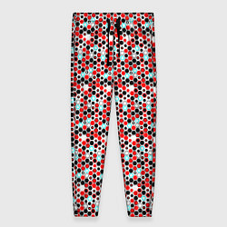 Брюки женские Киберпанк шестиугольники красные, цвет: 3D-принт