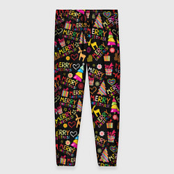 Брюки женские Merry Christmas - New Year, цвет: 3D-принт
