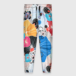 Брюки женские Цветы - абстрактные узоры, цвет: 3D-принт