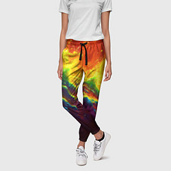 Брюки женские Абстрактные волны с огнем, цвет: 3D-принт — фото 2