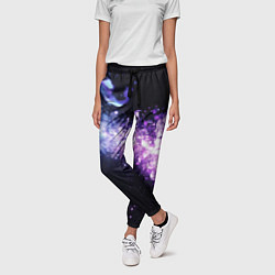 Брюки женские Фиолетово-синяя абстрактная волна, цвет: 3D-принт — фото 2
