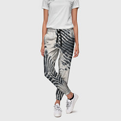 Брюки женские Текстура гранж - абстрактные линии, цвет: 3D-принт — фото 2