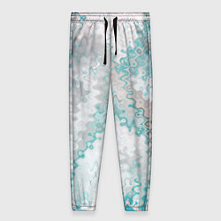 Брюки женские Серо-бирюзовый абстрактный, цвет: 3D-принт