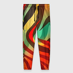 Брюки женские Жаркая полосатая абстракция, цвет: 3D-принт