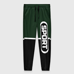 Женские брюки Sport зелёно-чёрный с полосой