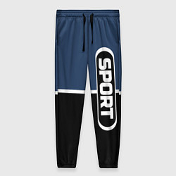 Женские брюки Sport сине-чёрный с полосой