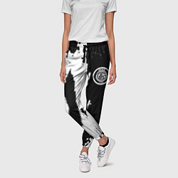 Брюки женские Inter черно белые краски, цвет: 3D-принт — фото 2
