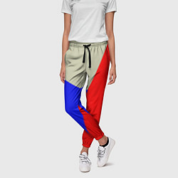Брюки женские Серо-сине-красный трёхцветный, цвет: 3D-принт — фото 2