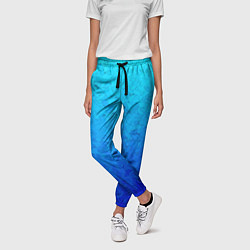 Брюки женские Голубой в синеву с узором, цвет: 3D-принт — фото 2