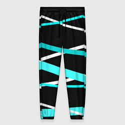 Женские брюки Чёрный с бело-голубыми полосами