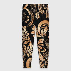 Женские брюки Русский этнический узор с позолотой