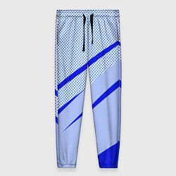 Брюки женские Светло-синий текстура с полосой, цвет: 3D-принт