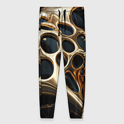 Брюки женские Черно-золотая абстракция, цвет: 3D-принт