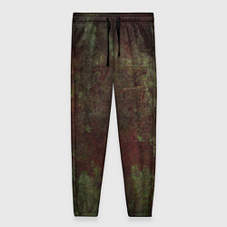 Женские брюки Абстракция - green fabric soaked in red paint