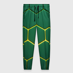 Брюки женские Зеленые плиты с желтым светом, цвет: 3D-принт