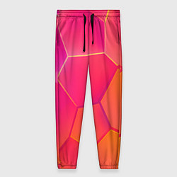 Брюки женские Розово-оранжевые плиты, цвет: 3D-принт