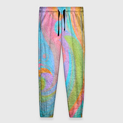 Женские брюки Абстракция - multicolored curves