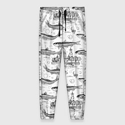 Женские брюки Корюшка и рыбалка в Питере паттерн