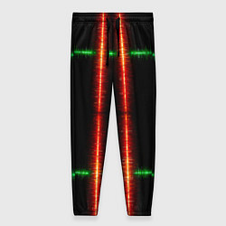 Брюки женские Color black green red lines, цвет: 3D-принт