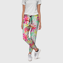 Брюки женские Palm yellow pink, цвет: 3D-принт — фото 2