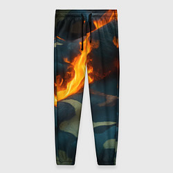 Женские брюки Огонь на камуфляжной ткани