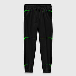 Брюки женские Color black green orange stripes, цвет: 3D-принт