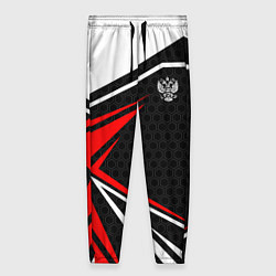 Брюки женские Герб России - красный спортивный, цвет: 3D-принт