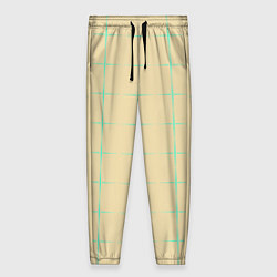 Брюки женские Color beige green crosses, цвет: 3D-принт
