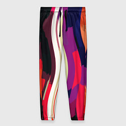 Женские брюки Красный абстрактные волнистые полосы