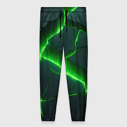 Брюки женские Кислотный зеленый свет из плит, цвет: 3D-принт