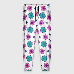 Брюки женские Цветочно-геометрический паттерн, цвет: 3D-принт