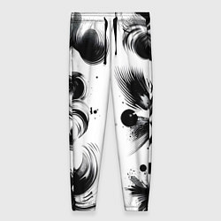 Брюки женские Чёрно-белая абстракция нейроарт, цвет: 3D-принт