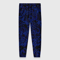 Брюки женские Абстрактный тёмный чёрно-синий, цвет: 3D-принт