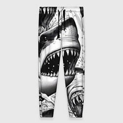 Брюки женские Белая акула - стая, цвет: 3D-принт