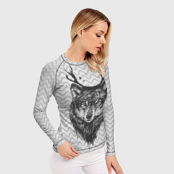 Рашгард женский Рогатый волк, цвет: 3D-принт — фото 2