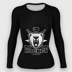 Рашгард женский Bear hockey, цвет: 3D-принт