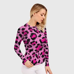 Рашгард женский Розовый леопард, цвет: 3D-принт — фото 2