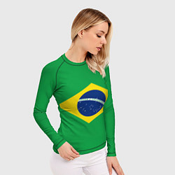 Рашгард женский Сборная Бразилии: зеленая, цвет: 3D-принт — фото 2
