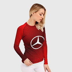 Рашгард женский Mercedes: Red Carbon, цвет: 3D-принт — фото 2