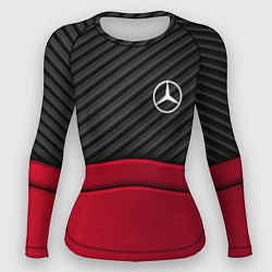 Рашгард женский Mercedes Benz: Red Carbon, цвет: 3D-принт