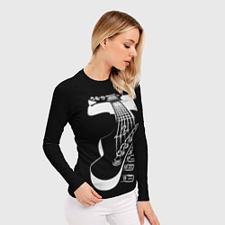 Рашгард женский Гитара черно - белая, цвет: 3D-принт — фото 2