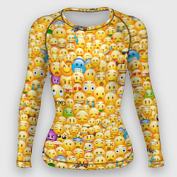 Рашгард женский Смайлики Emoji, цвет: 3D-принт